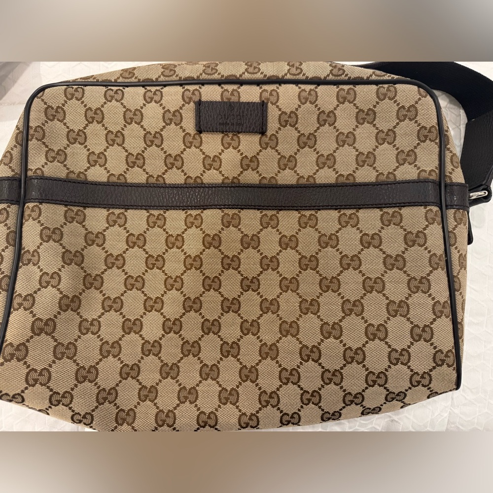 Gucci Guccissima Monogram Beige Canvas Large Crossbody Messenger